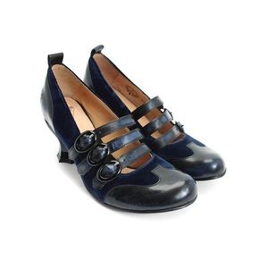 John Fluevog Blue Velvet Ruben 10 1/2